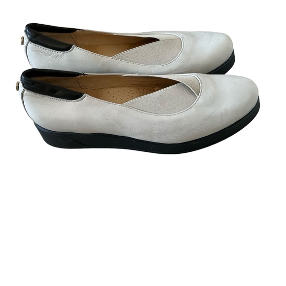 Ukies women’s platform loafers comfort slip on shoes gray leather size 8 - Picture 1 of 10